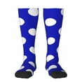 thumbnail image 1 of KLL Blue And White Polka Dot Print Cool Socks Men's Women's Crew Socks Funny Crazy Novelty Stockings, 1 of 6