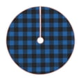 thumbnail image 1 of KLL Blue Black Plaid Christmas Tree Skirt 30" ,Party Decorations Farmhouse for Christmas Decorations Holiday Party, 1 of 1
