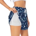 thumbnail image 1 of KLL Blue Bus Pattern Shorts Women,Athletic Shorts High Waisted Running Shorts Pocket Sporty Short Gym Elastic Workout Shorts-Large, 1 of 7