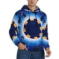 thumbnail image 1 of KLL Blue Casino Print Mens Hoodie Long Sleeve Casual Pullover Hooded Sweatshirt Fashion Drawstring Hoodies with Pocket-X-Large, 1 of 6