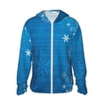 thumbnail image 1 of KLL Blue Christmas Print Men's Women’s UPF 50+ Sun Protection Outdoor Hoodie Jacket Long Sleeve Fishing Hiking Performance Shirt- Medium, 1 of 1
