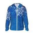 thumbnail image 1 of KLL Blue Christmas With Snowflakes Print Men's Women’s UPF 50+ Sun Protection Outdoor Hoodie Jacket Long Sleeve Fishing Hiking Performance Shirt- Large, 1 of 1