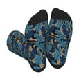 thumbnail image 1 of KLL Blue Leaves A Print Cool Socks Men's Women's Crew Socks Funny Crazy Novelty Stockings, 1 of 7