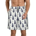 thumbnail image 1 of KLL Blue Leaves Men's Casual Summer Beach Shorts Hawaiian Shorts with Pockets-XX-Large, 1 of 5