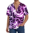 thumbnail image 1 of KLL Blue Lightning Print Men's Shirt Short Sleeve Button Down Summer Cuba Beach Shirts- XX-Large, 1 of 5