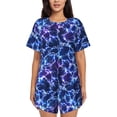 thumbnail image 1 of KLL Blue Lightning1 Print Pajama Set for Women Short Sleeve Sleepwear Pjs Soft 2 Piece Lounge Sleepwear Sets-XX-Large, 1 of 6