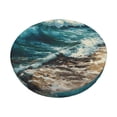 thumbnail image 1 of KLL Blue Ocean Waves Round Bar Chair Cushion Cover 13 inch ,Bar Stool Protector with Elastic, Soft Washable, 1 of 6