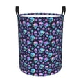 thumbnail image 1 of KLL Blue Skull Flower Waterproof Foldable Laundry Hamper Bucket with Handles for Storage Bin,Kids Room,Home Organizer (Small ), 1 of 7