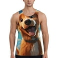 thumbnail image 1 of KLL Blue Sky Cute Dog Print Men's Muscle Gym Workout Stringer Tank Tops Bodybuilding Fitness T-Shirts Tank Tops Men-Medium, 1 of 7