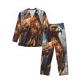 thumbnail image 1 of KLL Blue Sky White Cloud Eagle Sleepwear Mens Flannel Pajamas,Long Cotton Pj Set, 1 of 7