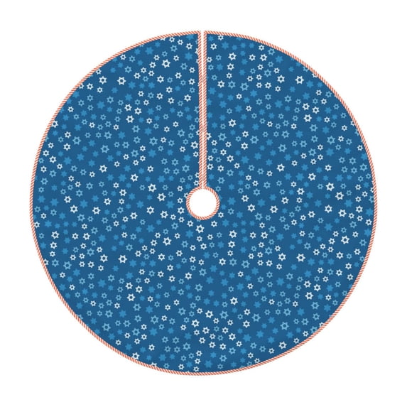 KLL Blue Star Print Christmas Tree Skirt 30" ,Party Decorations Farmhouse for Christmas Decorations Holiday Party