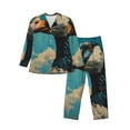 thumbnail image 1 of KLL Blue Watercolor Duck Sleepwear Mens Flannel Pajamas,Long Cotton Pj Set, 1 of 7