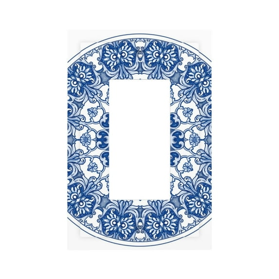 KLL Blue Watercolor Pattern Electrical Outlet Covers, 3" x 5" 1 Pack Electric Receptacle Plug Covers for Decorator Receptacle Outlet & Switch-Style U