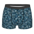 thumbnail image 1 of KLL Blue and White Gradient Snowflake Men's Cotton Boxer Briefs Underwear-Medium, 1 of 7