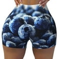 thumbnail image 1 of KLL Blueberry Pattern Workout Shorts for Women Scrunch Short Gym Yoga Running Sport Active Exercise Fitness Shorts, 1 of 8