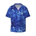 thumbnail image 1 of KLL Blurred Star Snow Christmas Print Men's Shirt Short Sleeve Button Down Summer Cuba Beach Shirts- Small, 1 of 7