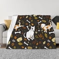 thumbnail image 1 of KLL Bones And Leaves Print Fleece Throw Blanket, Horizontal Fleece Bedding Cute Soft Blankets Comfy Fleece Flannel Plush Home Decor for Couch & Bed -60"x50", 1 of 9