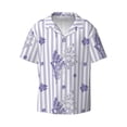thumbnail image 1 of KLL Bouquet and Lavender Flowers Print Men's Shirt Short Sleeve Button Down Summer Cuba Beach Shirts- Large, 1 of 7