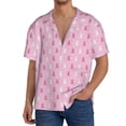 thumbnail image 1 of KLL Breast Cancer Awareness5 Print Men's Shirt Short Sleeve Button Down Summer Cuba Beach Shirts-, 1 of 5