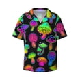 thumbnail image 1 of KLL Bright Mushrooms Print Men's Shirt Short Sleeve Button Down Summer Cuba Beach Shirts- XX-Large, 1 of 7