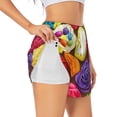 thumbnail image 1 of KLL Brightly Colored Cupcakes Pattern Shorts Women,Athletic Shorts High Waisted Running Shorts Pocket Sporty Short Gym Elastic Workout Shorts-Large, 1 of 7