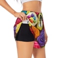 thumbnail image 1 of KLL Brightly Colored Cupcakes Pattern Shorts Women,Athletic Shorts High Waisted Running Shorts Pocket Sporty Short Gym Elastic Workout Shorts-Small, 1 of 7