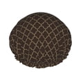 thumbnail image 1 of KLL Brown Moroccan Trellis Pattern Shower Cap & Bath Cap for Women,Reversible Oversized Waterproof Shower Caps for all Hair Lengths,Elastic Reusable Bathing Hair Cap, 1 of 6
