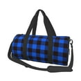 thumbnail image 1 of KLL Buffalo Plaid Blue Black Duffle Bag For Men Women Sport Gym Fitness Tote Travel Training Workout Basketball Football Weekender, 1 of 8