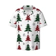 thumbnail image 1 of KLL Buffalo Plaid Christmas Trees Print Men's Shirt Short Sleeve Button Down Summer Cuba Beach Shirts- X-Large, 1 of 7