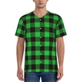 thumbnail image 1 of KLL Buffalo Plaid Green Black for Men's Baseball Shirts,Short Sleeve Casual Shirts Button Down Shirt for Men Beach Summer Wedding Shirt-3X-Large, 1 of 7