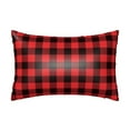 thumbnail image 1 of KLL Buffalo Plaid Red Black Pattern Silk Pillowcase for Hair and Skin Standard Size 20"X 30" Soft Breathable Pillow Covers for Sleeping, 1 of 7