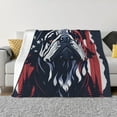thumbnail image 1 of KLL Bulldog with Forest Flag Print Fleece Throw Blanket, Horizontal Fleece Bedding Cute Soft Blankets Comfy Fleece Flannel Plush Home Decor for Couch & Bed -60"x50", 1 of 9