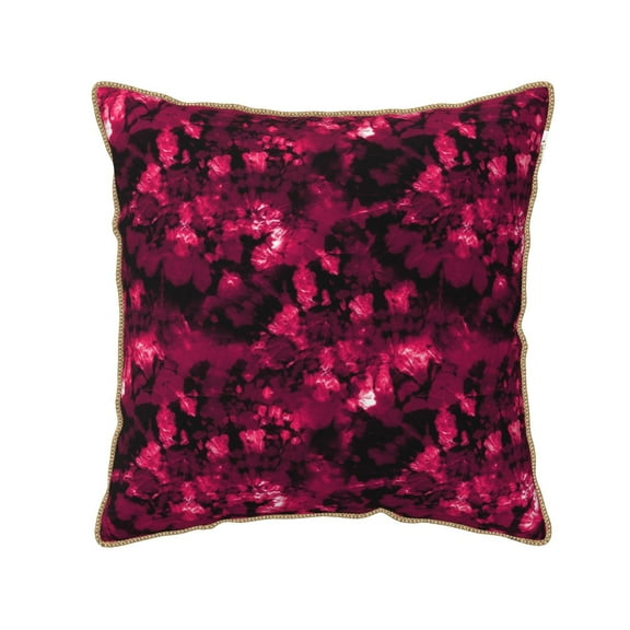 KLL Burgundy Tie Dye Decorative Throw Pillow Covers Velvet Soft for Couch Sofa Bedroom Living Room Outdoor (No pillow core)-