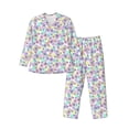 thumbnail image 1 of KLL Butterflies on Polka Dots Sleepwear Mens Flannel Pajamas,Long Cotton Pj Set, 1 of 7