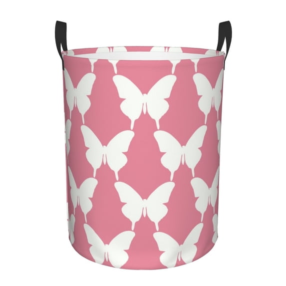 KLL Butterfly 2 Waterproof Foldable Laundry Hamper Bucket with Handles for Storage Bin,Kids Room,Home Organizer (Medium )