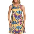 thumbnail image 1 of KLL Butterfly 3 Pattern Womens Summer Dresses 2025,Loose Round Neck Sleeveless Sundresses Tank Dresses with Pockets, 1 of 7