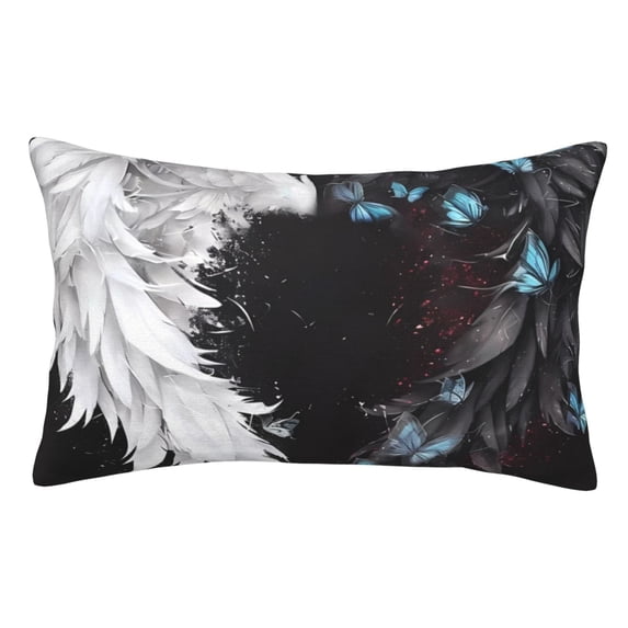 KLL Butterfly Angel Wings Art Pillow Covers Envelope Closure,Super Soft and Cozy Fuzzy Fleece Pillow Case Cover 14"x20"