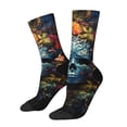 thumbnail image 1 of KLL Butterfly Flower Skull A Print Cool Socks Men's Women's Crew Socks Funny Crazy Novelty Stockings, 1 of 6