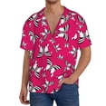 thumbnail image 1 of KLL Butterfly Print Men's Shirt Short Sleeve Button Down Summer Cuba Beach Shirts- Large, 1 of 5