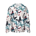 thumbnail image 1 of KLL Butterfly Print Men's Women’s UPF 50+ Sun Protection Outdoor Hoodie Jacket Long Sleeve Fishing Hiking Performance Shirt-3X-Large, 1 of 6
