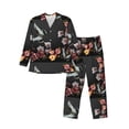 thumbnail image 1 of KLL Butterfly with Fowers Sleepwear Mens Flannel Pajamas,Long Cotton Pj Set, 1 of 7