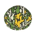 thumbnail image 1 of KLL Cactus 4 Pattern Shower Cap & Bath Cap for Women,Reversible Oversized Waterproof Shower Caps for all Hair Lengths,Elastic Reusable Bathing Hair Cap, 1 of 6