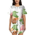 thumbnail image 1 of KLL Cactus Gnome Print Pajama Set for Women Short Sleeve Sleepwear Pjs Soft 2 Piece Lounge Sleepwear Sets-3X-Large, 1 of 6