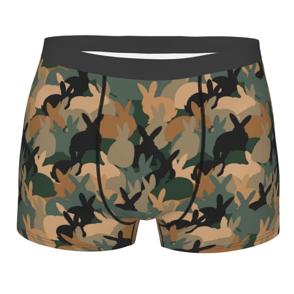 KLL Camouflage Rabbit Men's Cotton Boxer Briefs Underwear-Small
