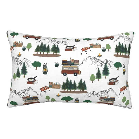 KLL Camping Caravan 2 Pillow Covers Envelope Closure,Super Soft and Cozy Fuzzy Fleece Pillow Case Cover (No pillow core)