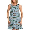 thumbnail image 1 of KLL Camping Caravan Pattern Womens Summer Dresses 2025,Loose Round Neck Sleeveless Sundresses Tank Dresses with Pockets, 1 of 7
