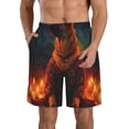 thumbnail image 1 of KLL Candle Shepherd Dog Men's Casual Summer Beach Shorts Hawaiian Shorts with Pockets-Large, 1 of 5