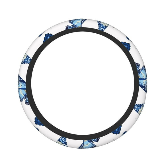 KLL Car Steering Wheel Cover, Universal 15 inch, Soft Elastic and Comfortable,Car Accessories Decorations-Beautiful Butterflies