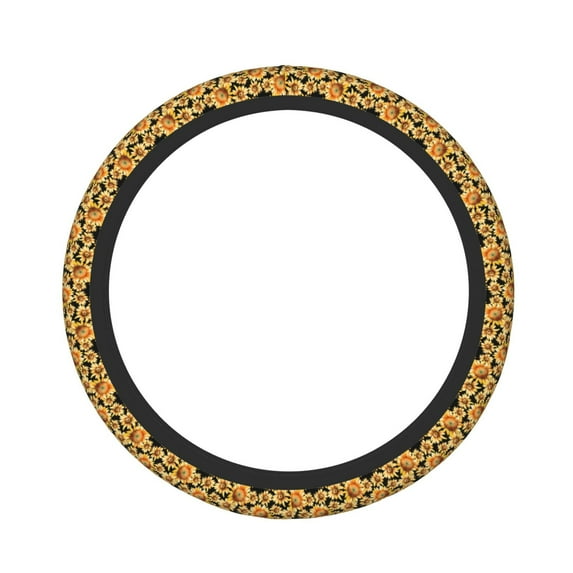 KLL Car Steering Wheel Cover, Universal 15 inch, Soft Elastic and Comfortable,Car Accessories Decorations-Sunflowers 1