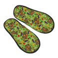 thumbnail image 1 of KLL Carrot Eggplant Slippers for Women Men House Slip on Indoor Outdoor Bedroom Furry Fleece Lined Ladies Comfy Anti-Skid Rubber Hard Sole-Medium, 1 of 8